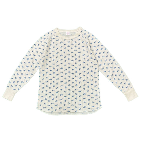 【人気定番】ワッフルラグラン青花柄長袖T(パック入り) #JC091-59S