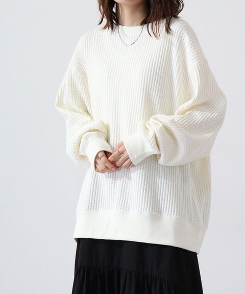 ビッグワッフルBIG SIZEクルーネック #JD042-52S