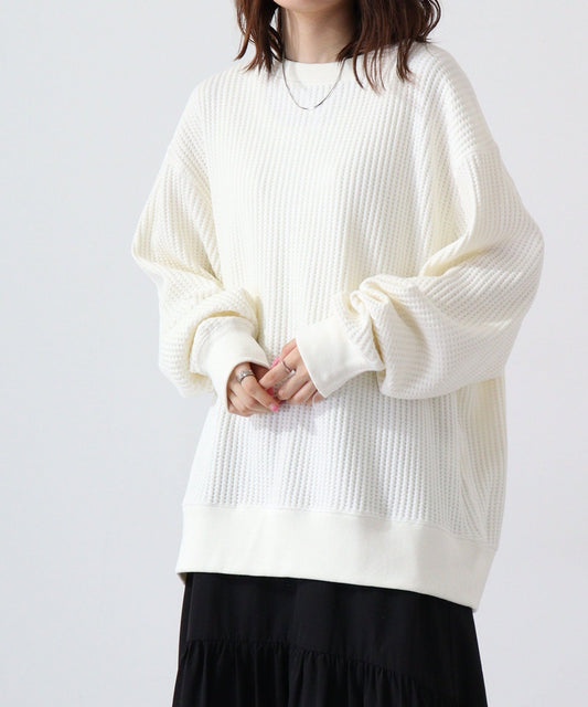 【リラックスサイズ】ビッグワッフルBIG SIZEクルーネック #JD042-52S