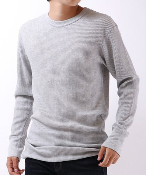 【定番パックＴ】ワッフルクルー長袖Ｔ（パック入り） #JC088