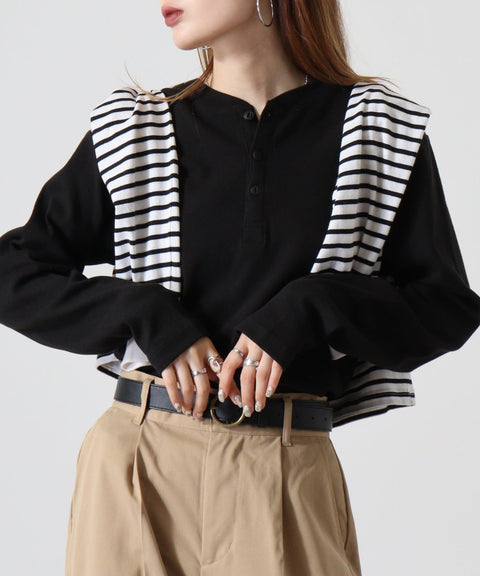 【JEMORGAN】テレコ ヘンリーネックL/S #JE113